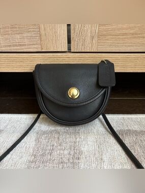 COACH Vintage PRE-1994 Mini Belt Bag Black Convertible Crossbody 9826 *READ*